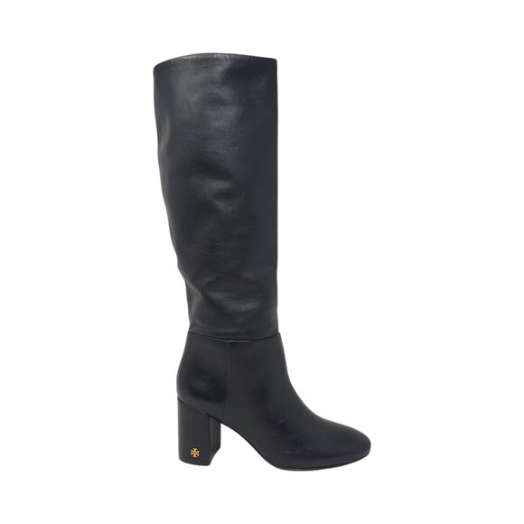 Tory Burch Brooke Slouchy 75MM Tall Boots Nappa Leather Black 49355 Size 7 - Picture 1 of 10